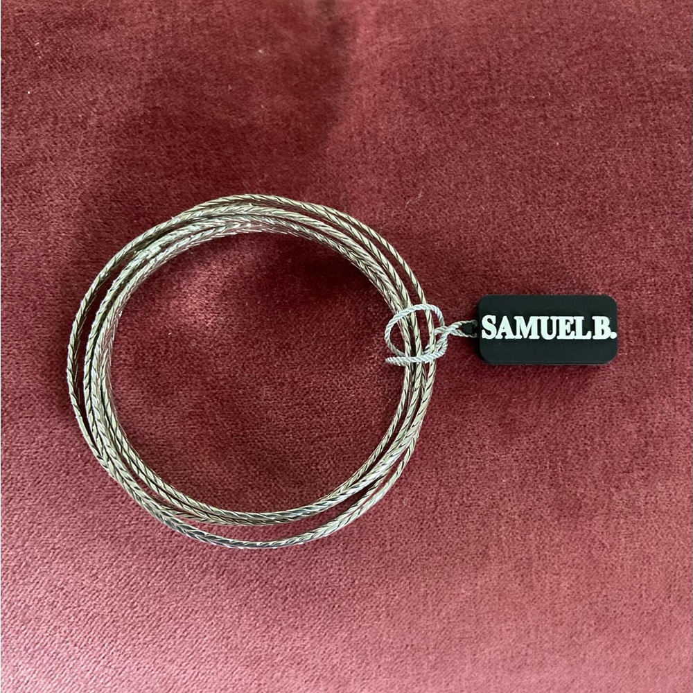 Samuel B. Twisted Silver Bangles